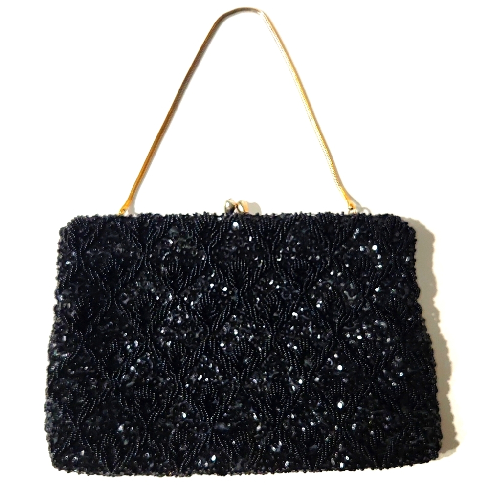 Vintage 1950's Walborg Gorgeous Black Beaded Evening Bag - Picture 7 of 14